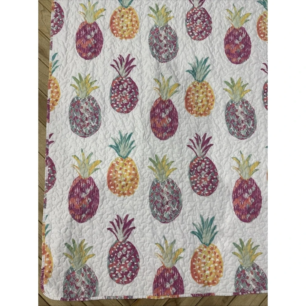 Pineapple Quilt Full Queen Reversible Quilt + 2 Matching Pillow Shams 92